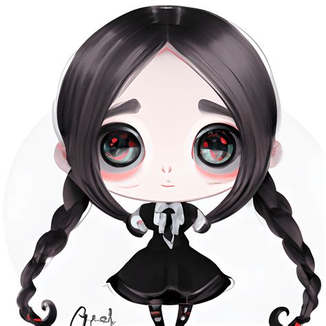 Le Magnifique Mercredi Addams Chibi De Charlie Bowater Creative Fabrica