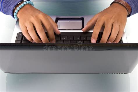 Man Working On Laptop Stock Image Image Of Office Internet 6973425