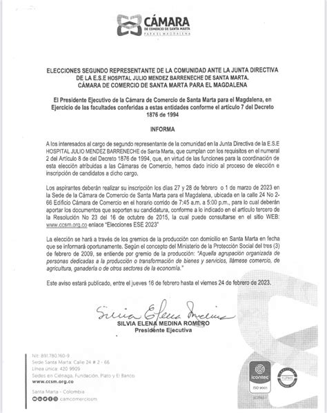 Abierta Convocatoria Para Elegir Al Representante De Los Gremios De La