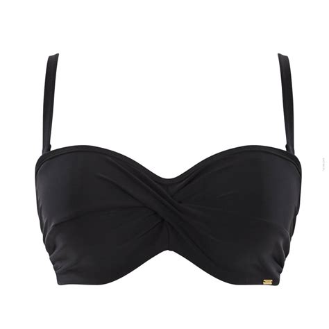 Panache Swim Anya Riva Twist Bandeau Bikini Black Czarny Artimi