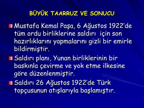 PPT BÜYÜK TAARRUZ VE BAŞKOMUTANLIK MEYDAN MUHAREBESİ 26 AĞUSTOS 18