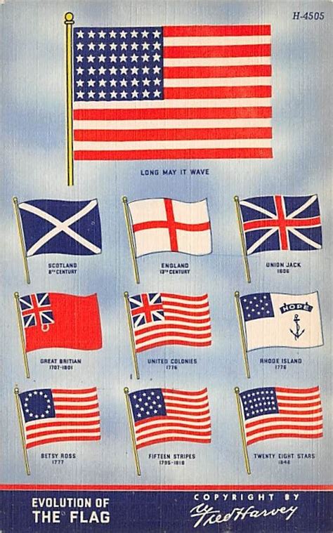 Evolution of the Flag USA Postcard | OldPostcards.com