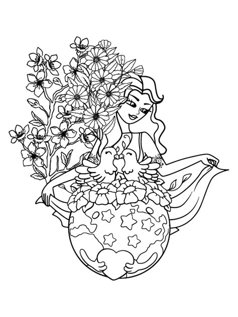 Mother Nature Coloring Page F Rbung Seite Kostenlose Druckbare