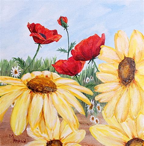 Mary Arneson Fine Art Contemporary Flower Art Painting Poppy Daisy