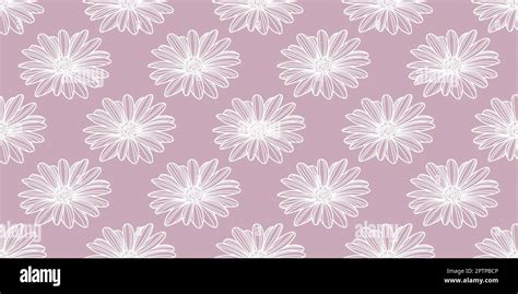 Daisy Flower Vector Pattern Background Pink Wallpaper Stock Vector