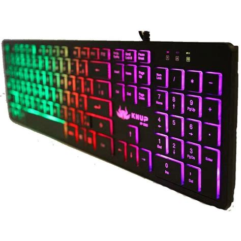 Teclado Gamer Silencioso Qwerty Abnt Retroiluminado Led Rgb Knup Kp