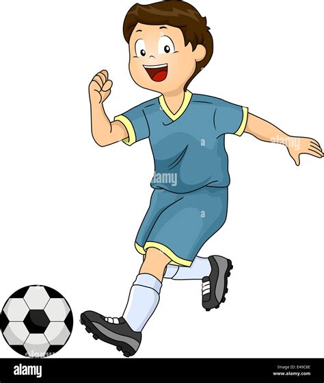 Kid Kicking Soccer Ball Isolated Stock Photos & Kid Kicking Soccer Ball ...