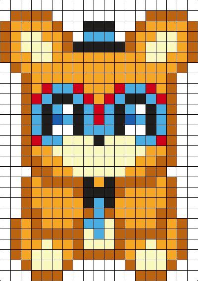 Glamrock Freddy Plush Kandi Pattern Pixel Art Pattern Pixel Art Grid