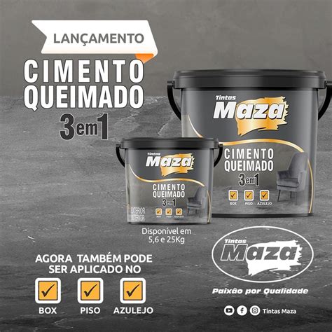 Efeito Cimento Queimado Para Pisos 3em1 Maza 25kg Parcelamento Sem Juros