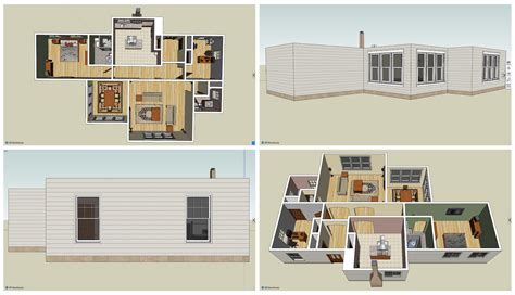 3d House One Floor Plan Skp