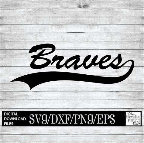 Braves Script Digital Art File SVG And DXF File For Cricut Etsy UK