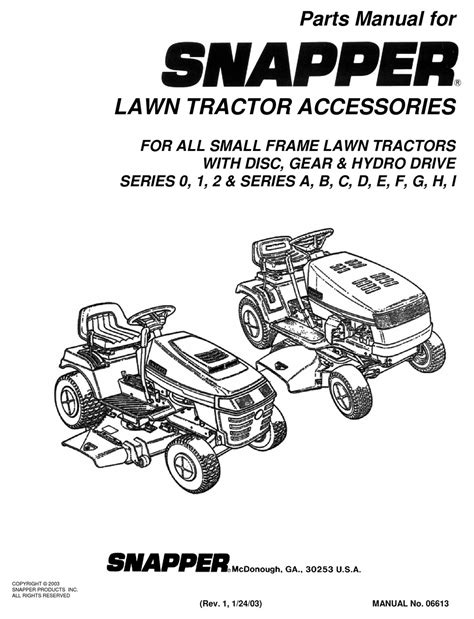 SNAPPER LAWN MOWER ACCESSORY PARTS MANUAL Pdf Download | ManualsLib