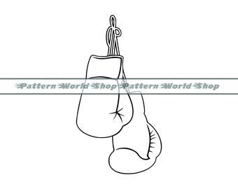 Boxing Gloves Outline Svg Boxing Svg Boxing Gloves Clipart Boxing