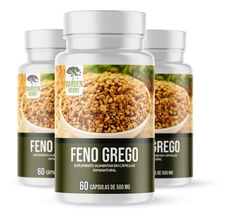 Kit 3x Feno Grego 500 Mg 60 Cápsulas 100 Puro Original