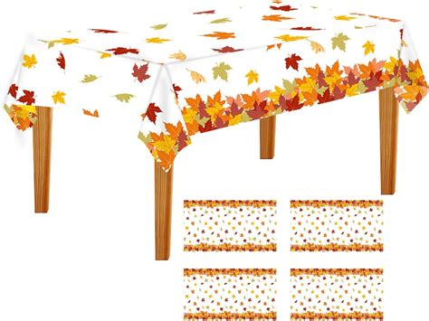 Amazon Pcs Fall Maple Leaves Table Cloth Fall Tablecloth For