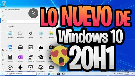 Novedades Del Nuevo Windows 10 20h1 2004 Mejor Rendimiento Youtube