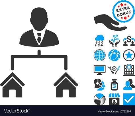 Realty Manager Flat Icon With Bonus Royalty Free Vector