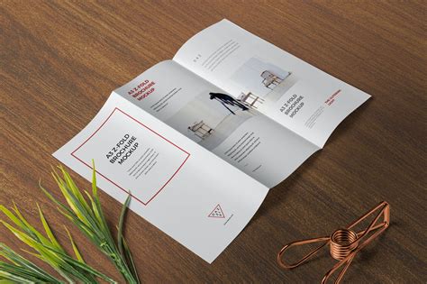 A3尺寸Z字形折叠手册设计样机模板 A3 Z Fold Brochure Mockups 设计小咖