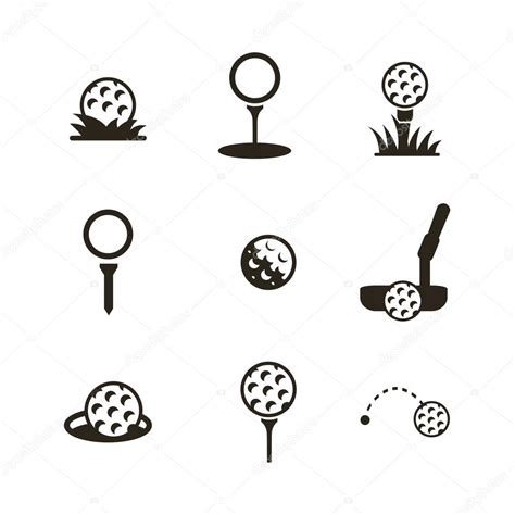 Simple Golf Icons Stock Vector Monash