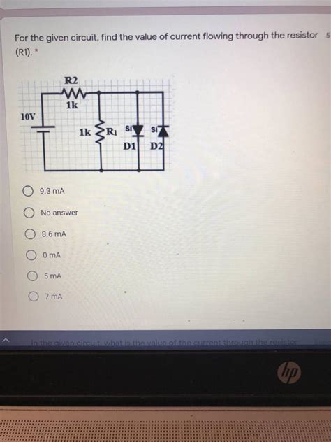 Solved For The Given Circuit Find The Value Of Current Chegg