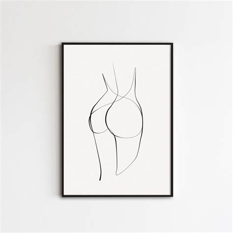 Legs Line Art Abstract Butt Print Woman Back Drawing One Etsy Australia