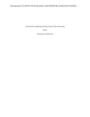 Accident Investigating And Reporting In Manufacturing Edited Docx