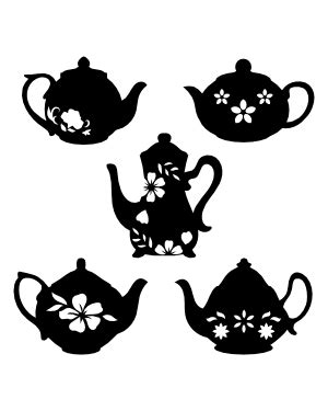 Elegant Teapot Silhouette Clip Art