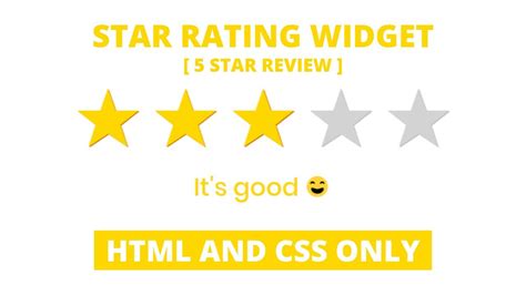 How To Create Star Rating Widget Using Html Css