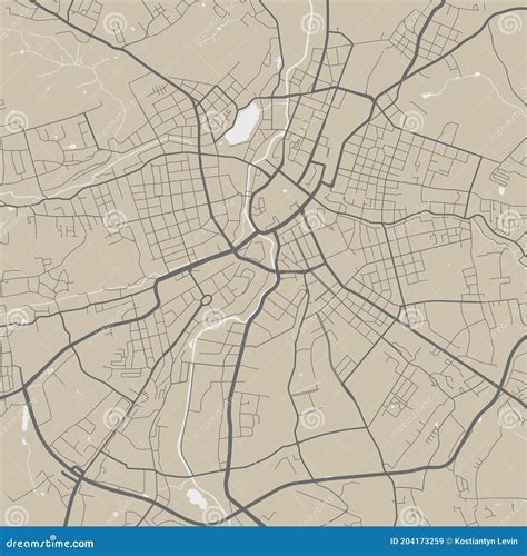 Chemnitz City Map With Boroughs Grey Illustration Silhouette Shape