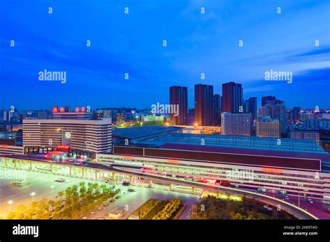 Blue Hour Of Shenyang Cityscape With Skyscrapers Stock Photo Alamy