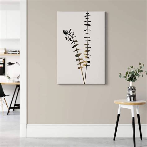 Tableau Sur Toile Kubistika Eucalyptus Noir Et Or Wall Art Fr