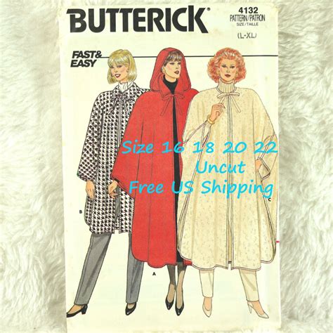 Cape L Xl Butterick Pattern For Women Loose Unlined Jewel