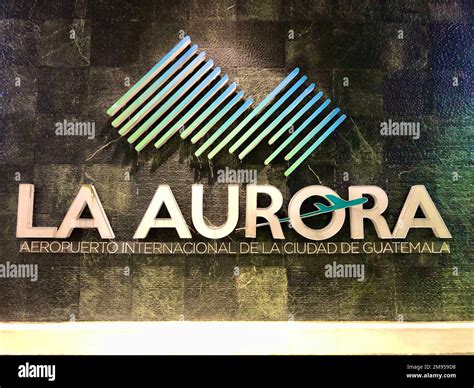 Signage of International Airport La Aurora in Guatemala City inside the airport Stock Photo - Alamy