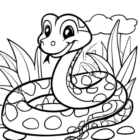 Friendly Snake Coloring Book · Creative Fabrica
