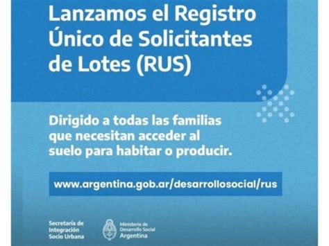 El Gobierno lanzó el Registro Único de Solicitantes de Lotes Noticias