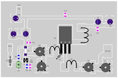 13w Rf Amplifier Pcb Design Electronic Schematic Diagram