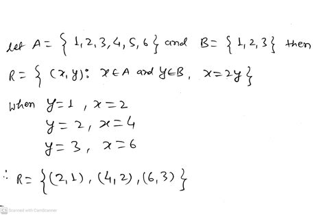 Write The Following Relation As The Sets Of Ordered Pairs A Relation R