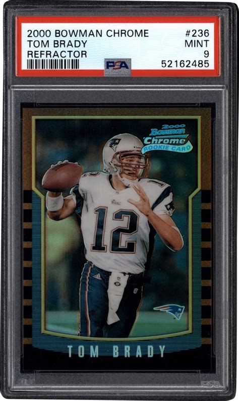 2000 Bowman Chrome Refractor 236 Tom Brady Rookie Card PSA MINT 9