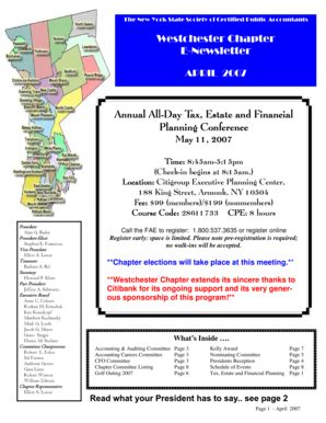 Fillable Online Nysscpa Westchester Chapter Nysscpa Fax Email Print