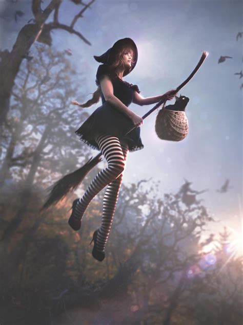 Witch Flying On Broomstick By Ultracosplay On Deviantart Witch