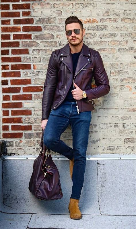 Pin By Christine Wong On Men Style Leather Jacket Outfits Fall