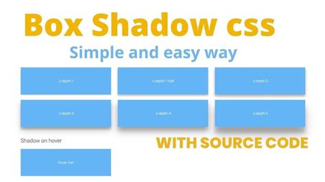 Box Shadow Css Image Shadow With Source Code Youtube