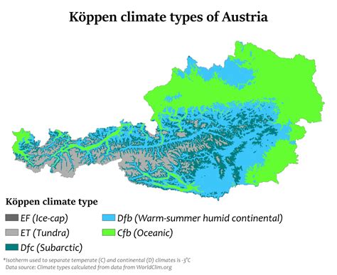 Köppen climate types of Austria | Austria, Climates, Map