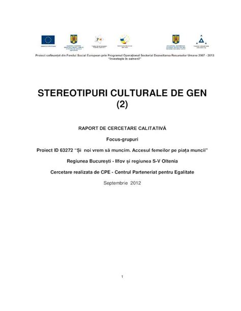 Pdf Stereotipuri Culturale De Gen Comunicare N Cuplu Par A Fi