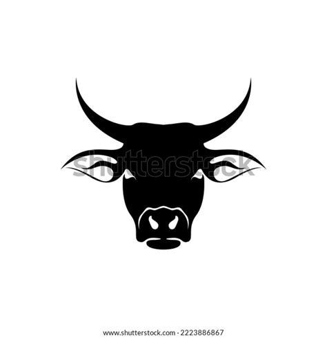 Cow Head Silhouette Vector Cow Mammal Stock Vector (Royalty Free ...