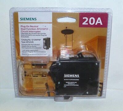 Siemens 20A Dual Function CAFCI GFCI Plug On Neutral Circuit Breaker