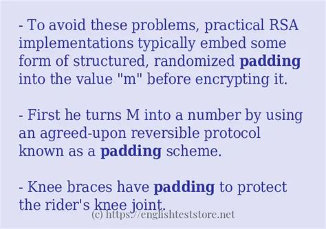 Some in-sentence examples of "padding" - EnglishTestStore Blog