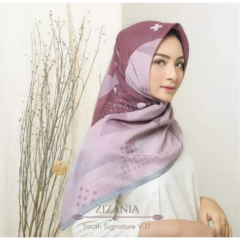 Youth Signature Motif Zizenia Rectangular Hijab Deenay Voal Premium