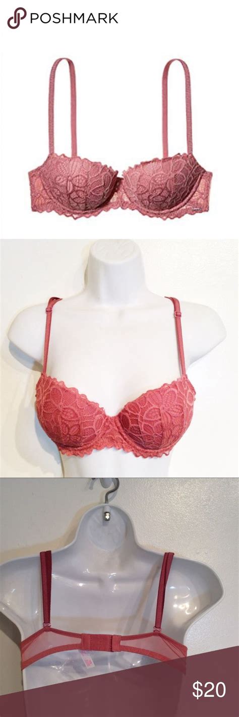 Vs Pink Date Push Up Mauve Floral A Lace Bra Pink Victorias Secret Date