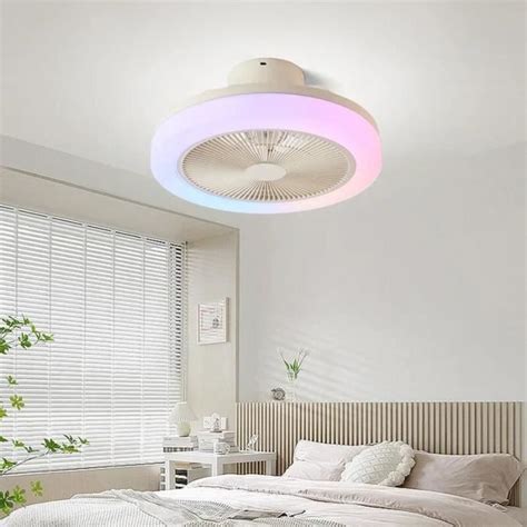 RUMOCOVO Plafonnier LED RGB Avec Ventilateur Lectrique Tlcommande